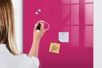 Magnetisch en uitwisbaar glazen wandbord intens roze