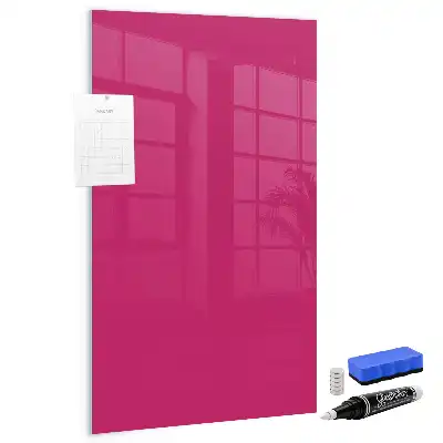 Magnetisch en uitwisbaar glazen wandbord intens roze