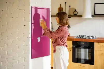 Magnetisch en uitwisbaar glazen wandbord intens roze