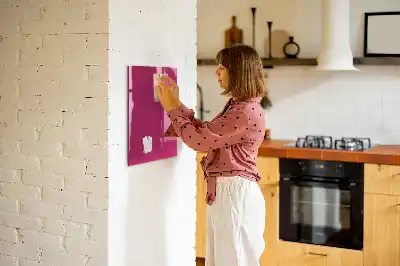 Magnetisch en uitwisbaar glazen wandbord intens roze