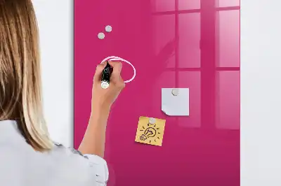 Magnetisch en uitwisbaar glazen wandbord intens roze