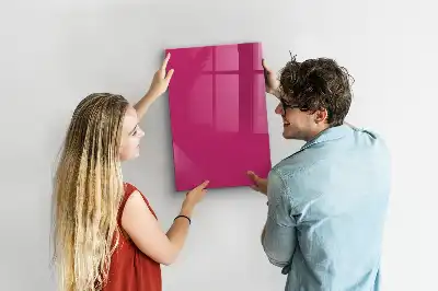 Magnetisch en uitwisbaar glazen wandbord intens roze