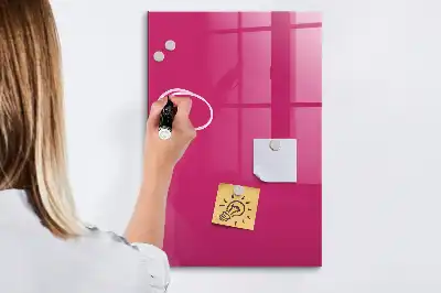 Magnetisch en uitwisbaar glazen wandbord intens roze