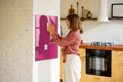 Magnetisch en uitwisbaar glazen wandbord intens roze