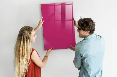 Magnetisch en uitwisbaar glazen wandbord intens roze