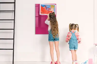 Magnetisch en uitwisbaar glazen wandbord intens roze