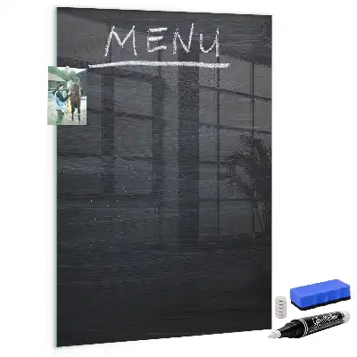 Magnetisch en uitwisbaar glazen menubord wandbord van glas