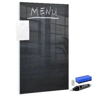 Magnetisch en uitwisbaar glazen menubord wandbord van glas