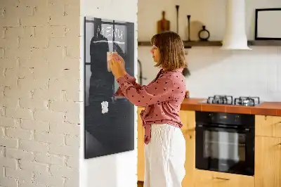 Magnetisch en uitwisbaar glazen menubord wandbord van glas