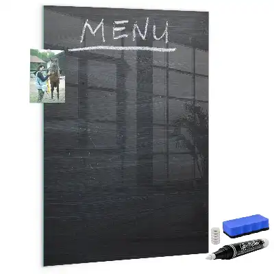 Magnetisch en uitwisbaar glazen menubord wandbord van glas