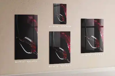 Magnetisch glazen wandbord met afbeelding van gemorste wijn
