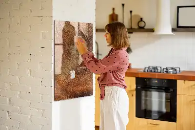 Magnetisch en beschrijfbaar glazen wandbord met print van een boomstam dwarsdoorsnede