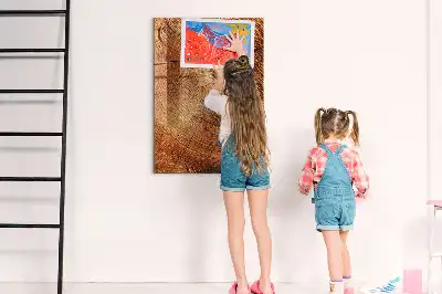 Magnetisch en beschrijfbaar glazen wandbord met print van een boomstam dwarsdoorsnede
