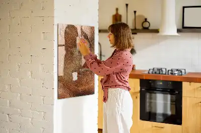 Magnetisch en beschrijfbaar glazen wandbord met print van een boomstam dwarsdoorsnede