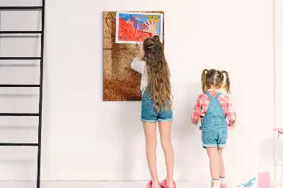 Magnetisch en beschrijfbaar glazen wandbord met print van een boomstam dwarsdoorsnede