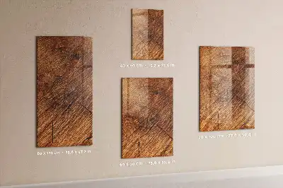 Magnetisch glazen wandbord in warme houttint en uitwisbaar