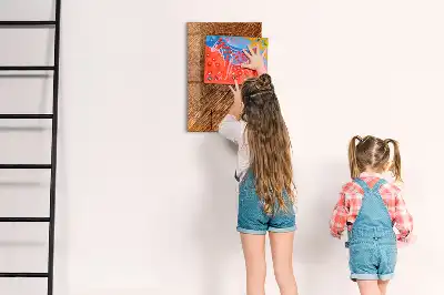 Magnetisch glazen wandbord in warme houttint en uitwisbaar