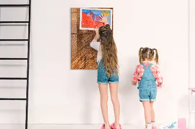 Magnetisch glazen wandbord in warme houttint en uitwisbaar