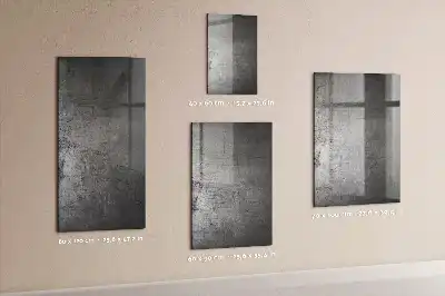 Decoratief glazen wandbord beschrijfbaar en magnetisch met een gekrast metalen effect