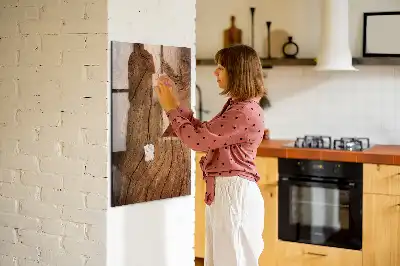 Magnetisch en uitwisbaar glazen wandbord met print van oud hout