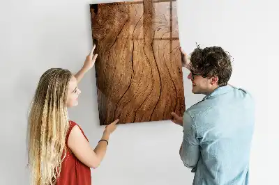 Magnetisch en uitwisbaar glazen wandbord met print van oud hout