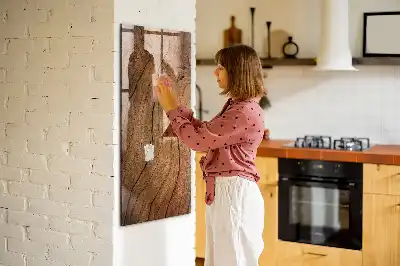 Magnetisch en uitwisbaar glazen wandbord met print van oud hout