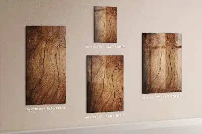 Magnetisch en uitwisbaar glazen wandbord met print van oud hout