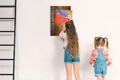 Magnetisch en uitwisbaar glazen wandbord met print van oud hout