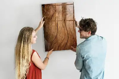 Magnetisch en uitwisbaar glazen wandbord met print van oud hout