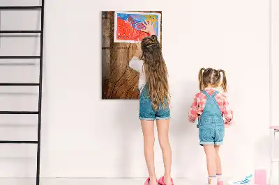 Magnetisch en uitwisbaar glazen wandbord met print van oud hout