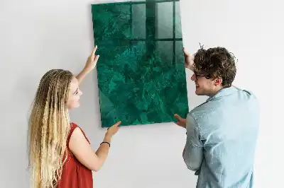 Magnetisch en uitwisbaar glazen wandbord in smaragdgroene kleur