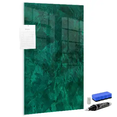 Magnetisch en uitwisbaar glazen wandbord in smaragdgroene kleur
