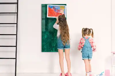 Magnetisch en uitwisbaar glazen wandbord in smaragdgroene kleur