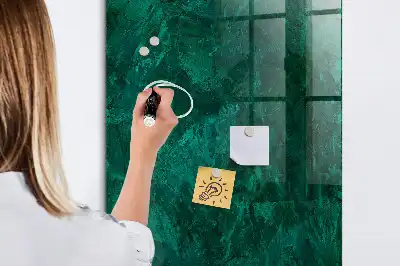 Magnetisch en uitwisbaar glazen wandbord in smaragdgroene kleur