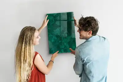 Magnetisch en uitwisbaar glazen wandbord in smaragdgroene kleur
