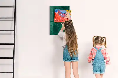 Magnetisch en uitwisbaar glazen wandbord in smaragdgroene kleur
