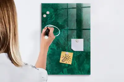 Magnetisch en uitwisbaar glazen wandbord in smaragdgroene kleur