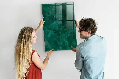 Magnetisch en uitwisbaar glazen wandbord in smaragdgroene kleur