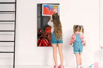 Gemalen paprikapoeder magnetisch en uitwisbaar glazen wandbord