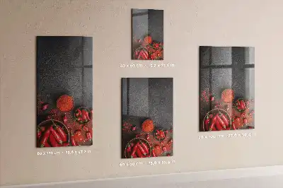 Gemalen paprikapoeder magnetisch en uitwisbaar glazen wandbord