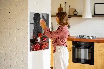 Gemalen paprikapoeder magnetisch en uitwisbaar glazen wandbord