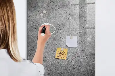 Decoratief glazen wandbord beschrijfbaar en magnetisch in betonlook