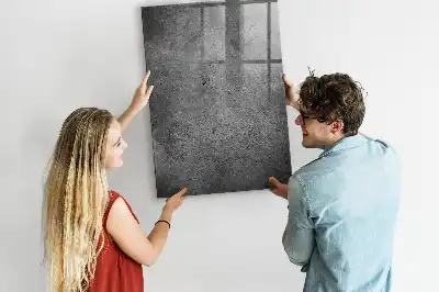 Decoratief glazen wandbord beschrijfbaar en magnetisch in betonlook