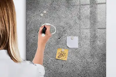 Decoratief glazen wandbord beschrijfbaar en magnetisch in betonlook