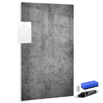 Decoratief glazen wandbord beschrijfbaar en magnetisch in betonlook