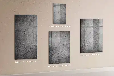 Decoratief glazen wandbord beschrijfbaar en magnetisch in betonlook