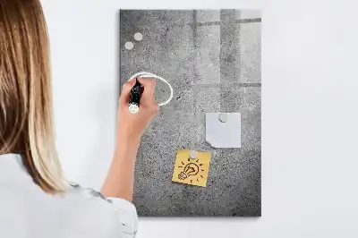 Decoratief glazen wandbord beschrijfbaar en magnetisch in betonlook