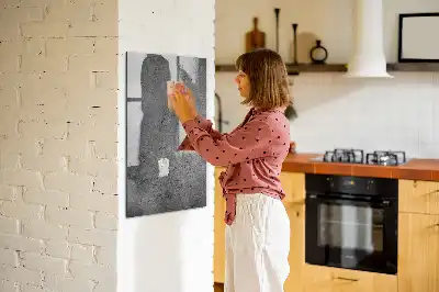 Decoratief glazen wandbord beschrijfbaar en magnetisch in betonlook