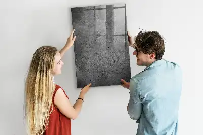 Decoratief glazen wandbord beschrijfbaar en magnetisch in betonlook