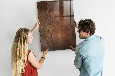 Magnetisch en uitwisbaar glazen wandbord donker hout